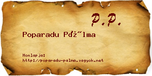 Poparadu Pálma névjegykártya